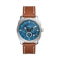 Reloj de cuarzo de piel - Cronógrafo - Marrón y plateado