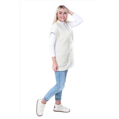Женский жилет WOOL, цвет ВАНИЛЬ, цвет БЕЛЫЙ