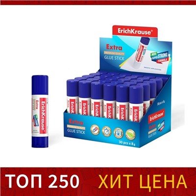 Клей-карандаш, ErichKrause Extra PVP, усиленный, 8г