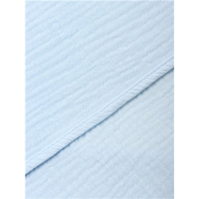 Полотенце - уголок муслиновое Крошка Я, 75×75 см, 100% хлопок, 120 г/м², голубое