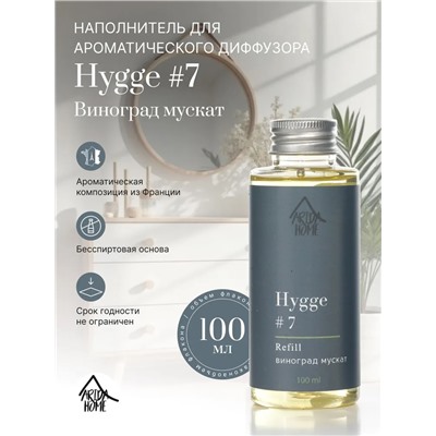 Наполнитель для диффузора ,ароматизатор для дома, ароматический диффузор Хюгге #7 Виноград мускат 100 мл