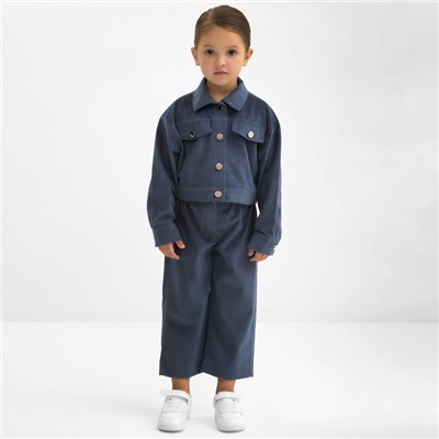 Костюм для девочки KAFTAN "Velvet", размер 32 (110-116), цвет синий