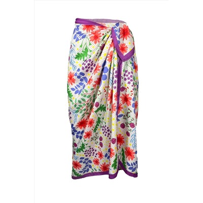 Lana-Crispy Flower Pattern Прозрачная блестящая ткань парео-95см*145см