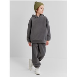 Костюм флисовый (худи и брюки) детский MINAKU: Fleece Soft, цвет серый, рост 128 см