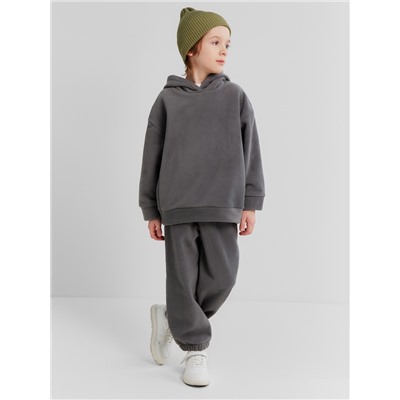 Костюм флисовый (худи и брюки) детский MINAKU: Fleece Soft, цвет серый, рост 128 см