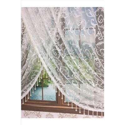 Nish Curtain 1/275 Плотная складка Двубортный тюль Шторы с узором пейсли