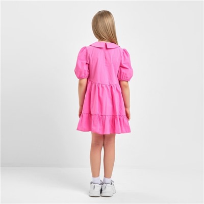 Платье детское с воротником KAFTAN, размер 30 (98-104 см), цвет ярко-розовый