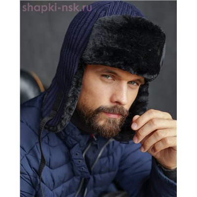 F 474 Ушанка мужская искуственный мех (60-61)