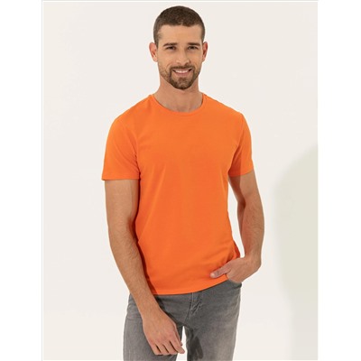 Orange Slim Fit Bicycle Nece Basic T -For