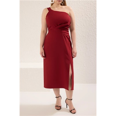 Bordeaux asymmetric Single Deckving Play/выпускной/коктейль/вечеринка Большого размера платье TBBSS25AH00108