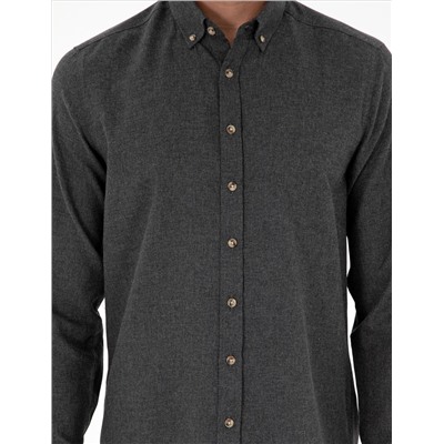 Антрацит Slim Fit рубашка с длинным рукавом