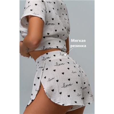 Женская пижама с шортами из муслина Happyfox