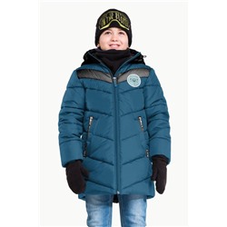 90575_BOB_2 Пальто для мальчика, яр.синий/черный