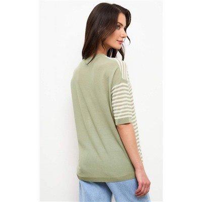 Джемпер жен. к/р F-89278 olive-milk