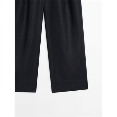 Pantalón doble pinza 100% lino