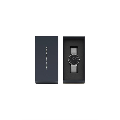 Reloj de cuarzo de acero Sterling 36 mm - Plateado y negro