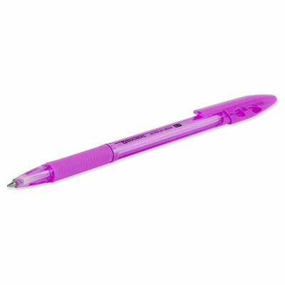 Ручка шариковая с грипом BRAUBERG "ULTRA GT NEON", СИНЯЯ, корпус ассорти, линия 0,35 мм, 144054