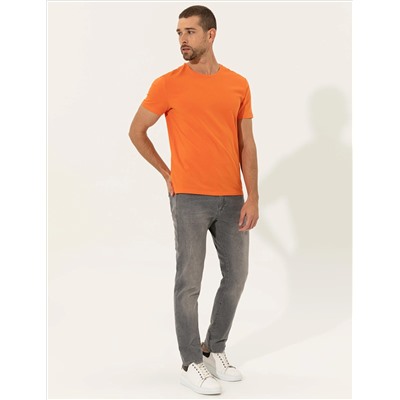Orange Slim Fit Bicycle Nece Basic T -For