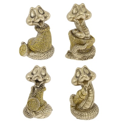 Фигурка декоративная "Змея", L3,5 W4 H6,5 см, 4в.
