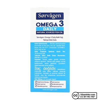 Sorvagen Omega 3 Daily 1000 мг рыбьего жира 50 капсул