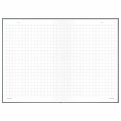 Блокнот БОЛЬШОЙ ФОРМАТ 200х290 мм, А4, 80 л., твердый, клетка, BRAUBERG "Minimal", серый, 116433