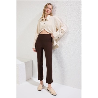 Brown Crop Phlare ткацкие брюки Twoss25pl00092