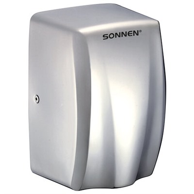 Сушилка для рук ВЫСОКОСКОРОСТНАЯ АНТИВАНДАЛЬНАЯ SONNEN K2020, 1000Вт, 100м/с, IPX3, 72дБ, нержавеющая сталь, 607193