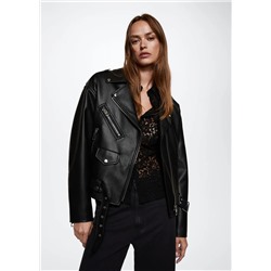 Cazadora biker cremalleras -  Mujer | MANGO OUTLET España