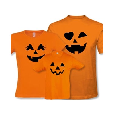 Семейные оранжевые футболки "Тыквы" halloween