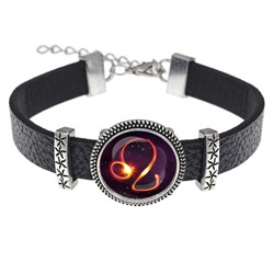 BSK2-0328 Кожаный браслет Знаки Зодиака - Лев