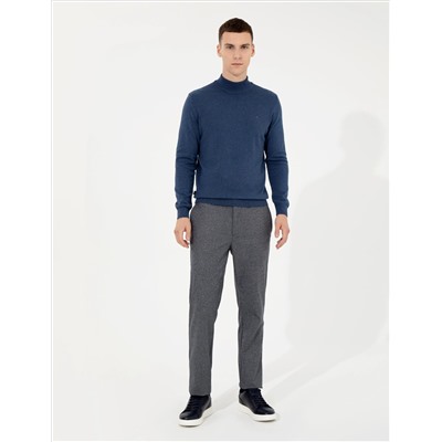 Indigo Melanj Slim Fit Half Fisherman воротник Основной вязаный свитер