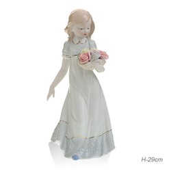 Статуэтка Дама с цветами 30 см / HP137 /уп 24/
