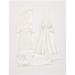 Ekru Satin 4 Piece Dowry Set