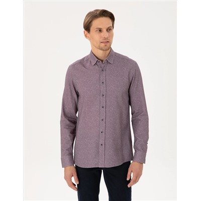 Purple Slim Fit рубашка с длинным рукавом