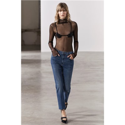 JEANS ZW COLLECTION BOOTCUT TIRO ALTO CROPPED