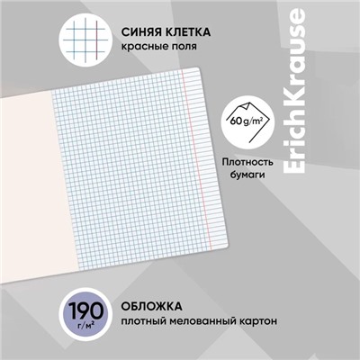 Тетрадь 48 листов в клетку, ErichKrause Duotone Next, обложка мелованный картон, блок офсет 100% белизна, МИКС