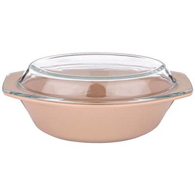 ФОРМА ДЛЯ ЗАПЕКАНИЯ СО СТЕКЛЯННОЙ ЖАРОПРОЧНОЙ КРЫШКОЙ AGNESS 35,5*21,3*13,4СМ 2,5Л КАПУЧИНО (КОР=6ШТ