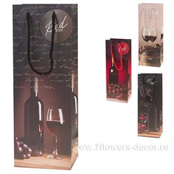 Набор пакетов подарочных "Wine", 12,5x10xH34,5 см (12шт), в асс.