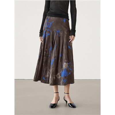 Falda midi estampada contrastes