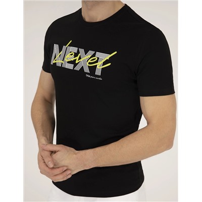 Black Slim Fit Print Print Cycling Bike T -For