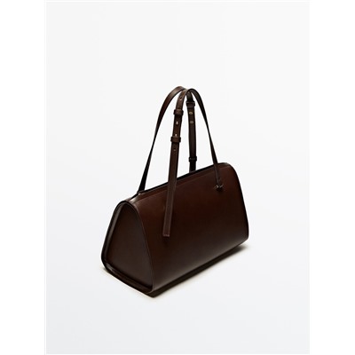 Bolso bowling liso piel