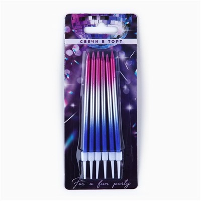 Свечи для торта Make a wish, 6 шт., 13×0.5 см