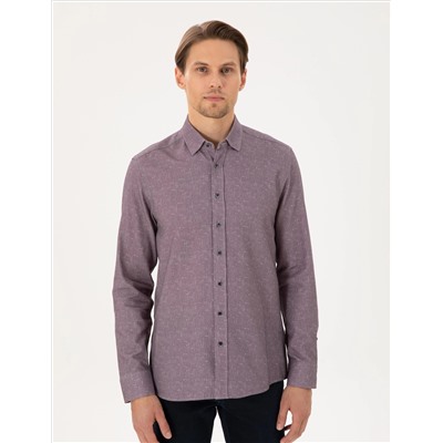 Purple Slim Fit рубашка с длинным рукавом