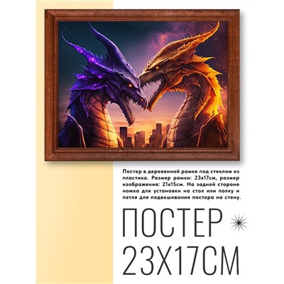 POSG-0218 Постер в рамке 23x17см Драконы