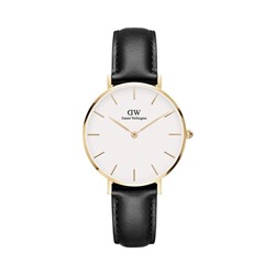 Reloj de cuarzo de piel y chapado en oro amarillo Petite Sheffield
