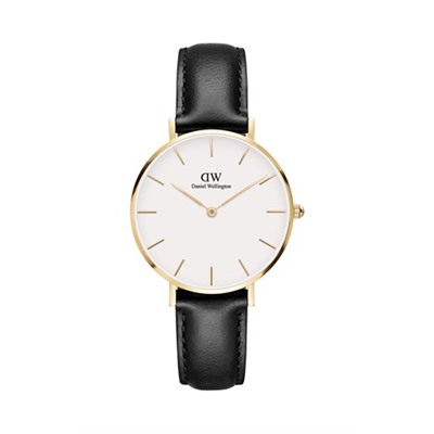 Reloj de cuarzo de piel y chapado en oro amarillo Petite Sheffield