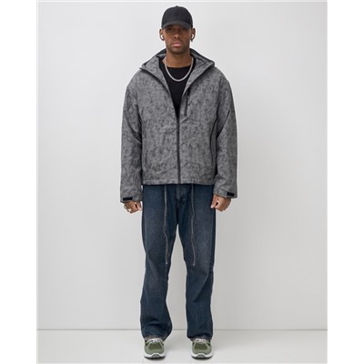 Куртка спортивная мужская весна осень серого цвета 25470Sr
