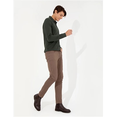 Brown Slim Fit Canvas Bloys