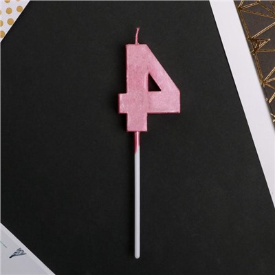 Свеча для торта, цифра «4», 11,5 х 2,3 см