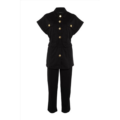 Black Gold Button Lest-Pantolone Set Tctaw22us0062